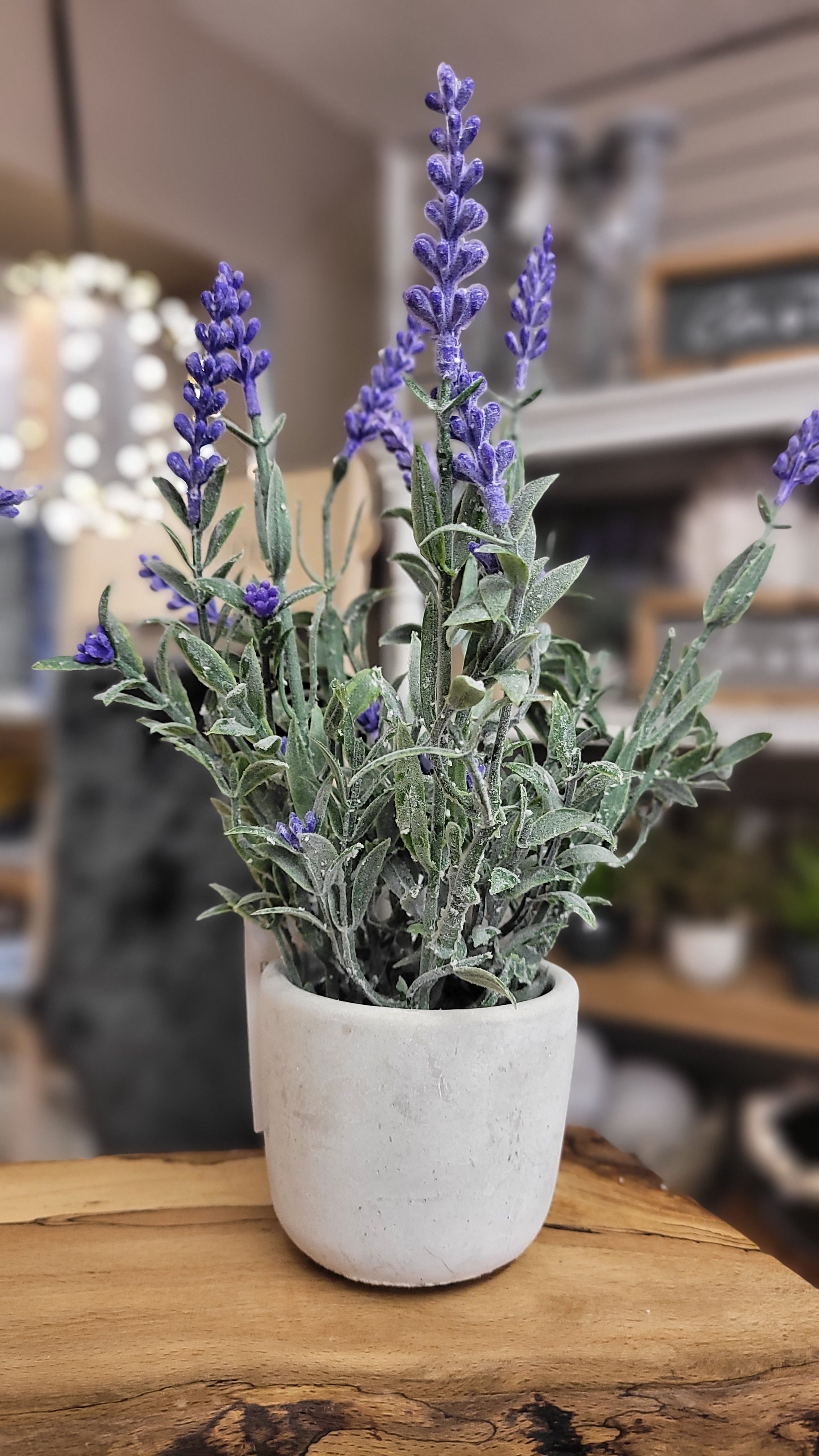 Potted lavender faux plant