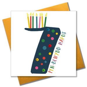 Image shows Birthday Card Blue 7 design.