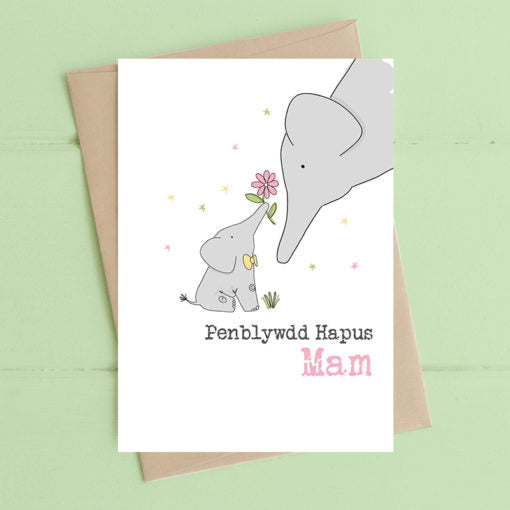 Penblwydd Hapus Mam - Elephant