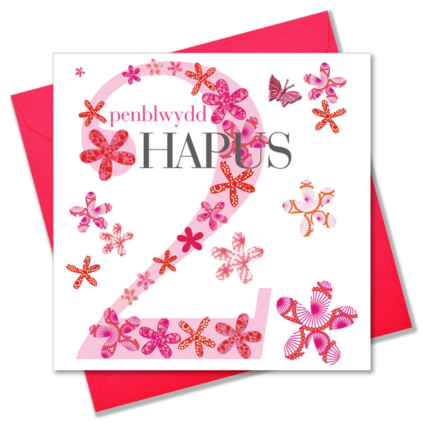 Image shows Birthday card with pink floral 2 Design.