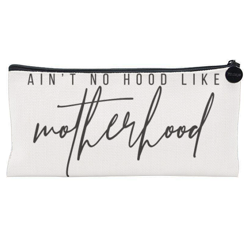 Image shows range of linen pencil cases with varying slogans and designs.
