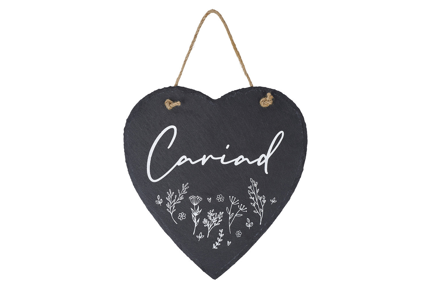 Cariad - Hanging Slate Heart